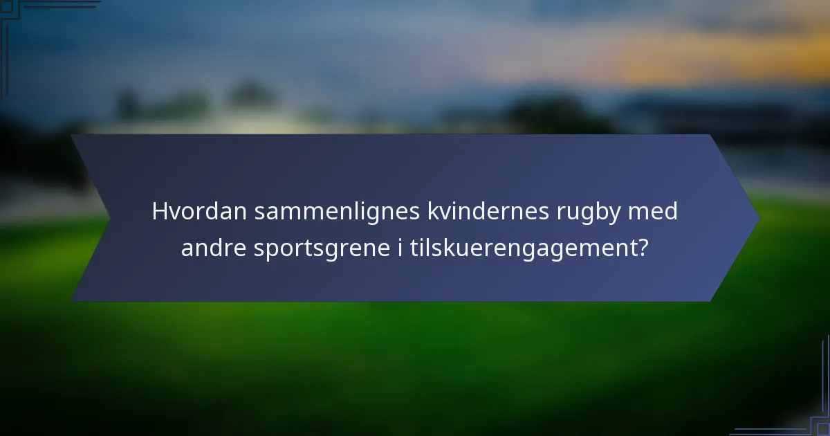 Hvordan sammenlignes kvindernes rugby med andre sportsgrene i tilskuerengagement?
